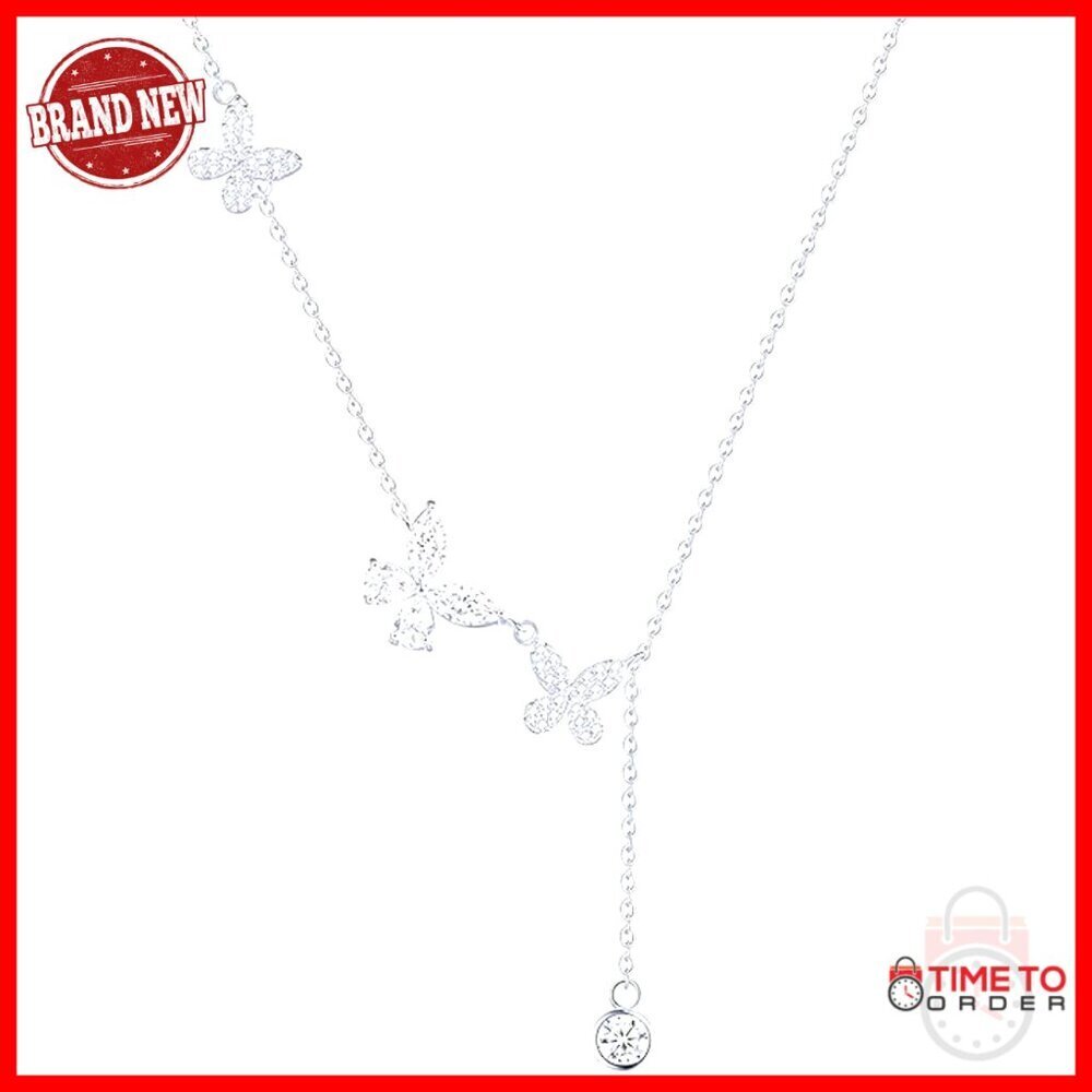 Sterling Silver Butterfly Pendant Necklace, Adjustable Choker Chain